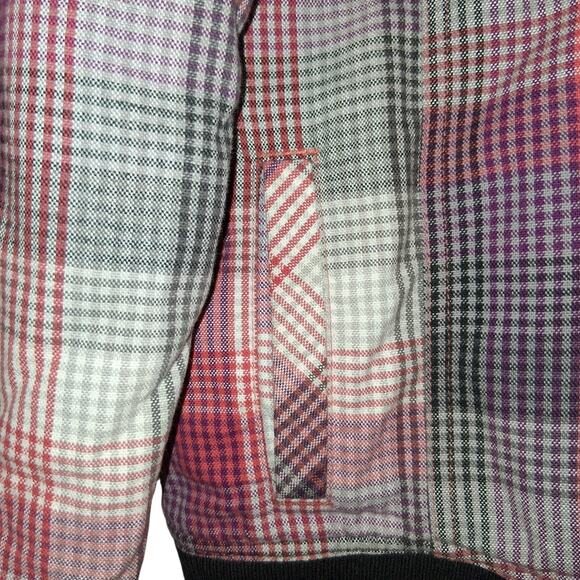 Vans Women's Checkered Plaid Hoodie Sweater Size M Pink Purple White Supercute - Picture 6 of 7